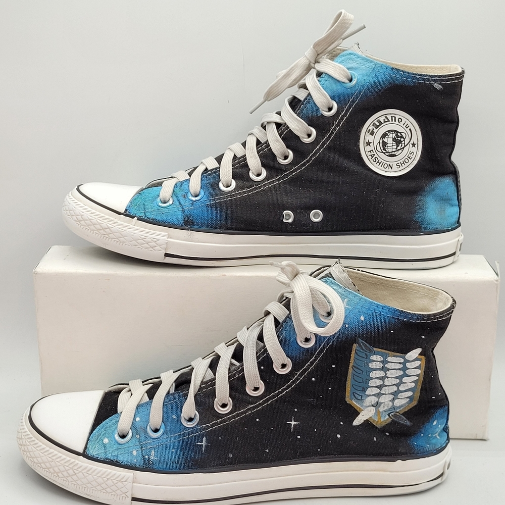 Stars And Galaxy Hightop Shoes Size 9.5 In Womens - Picture 16 of 16